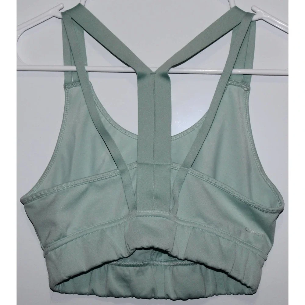 Women's Adidas Climalite Mint Green Athletic Elastic Straps Sports Bra Size S